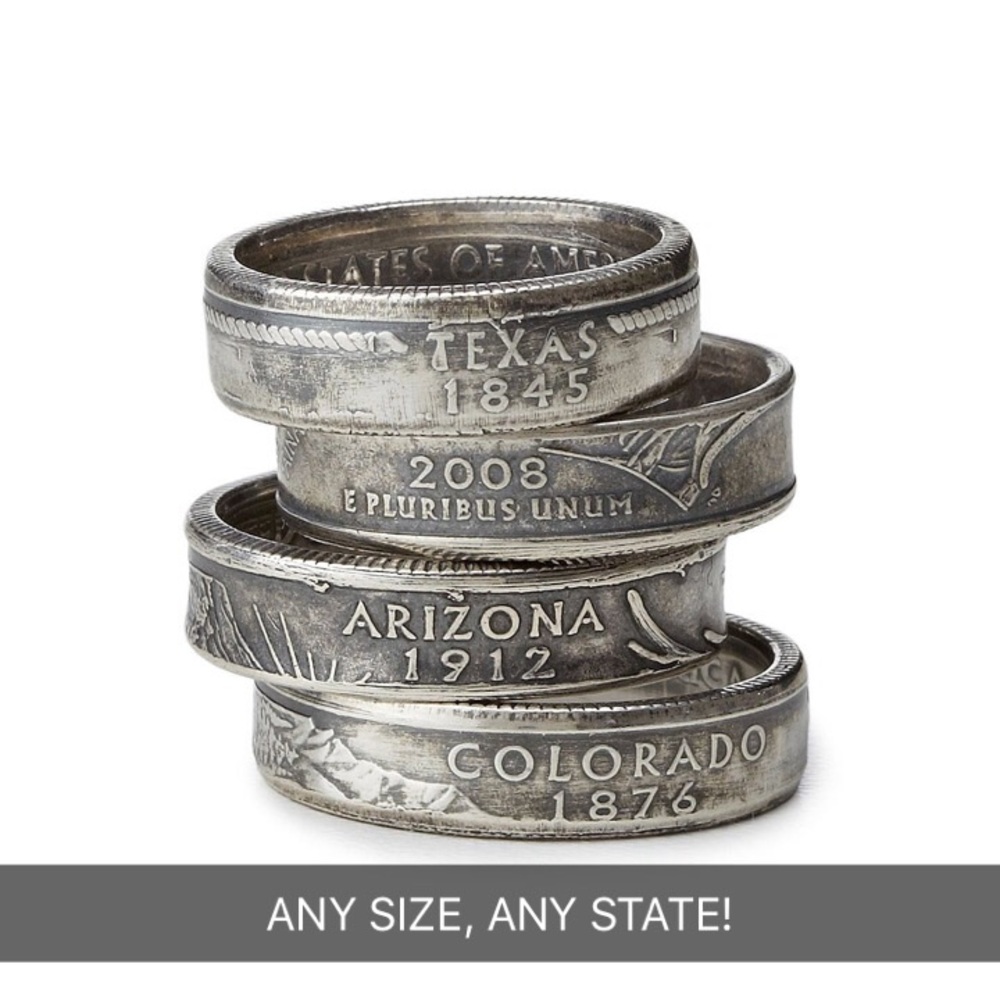 Handmade State Quarter Rings